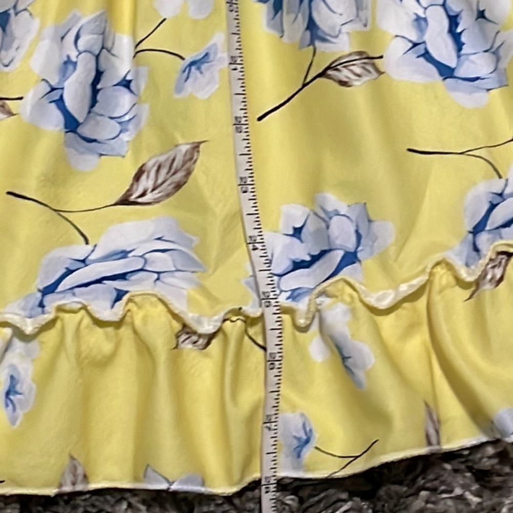 Yellow Floral Strapless Ruffled Dress - Picture 3 of 6
